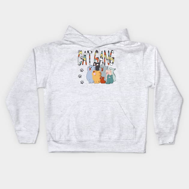 cat gang Kids Hoodie by Tea Master 